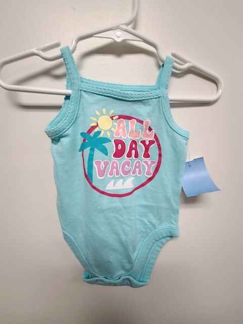 Blue All Day Vacay Garanimals Tank Top Onesie, NB G