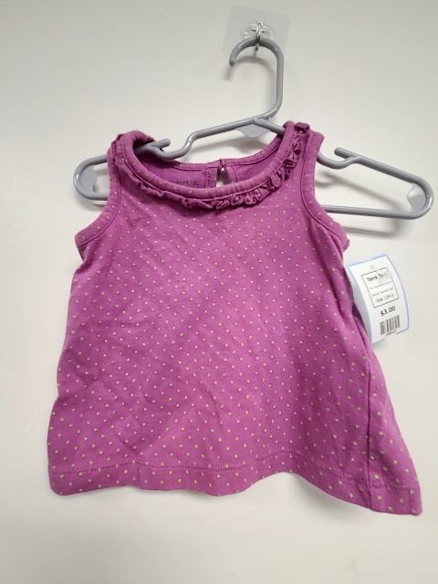 Purple/Green Polka Dot Wonder Kids Tank Top, 12M G