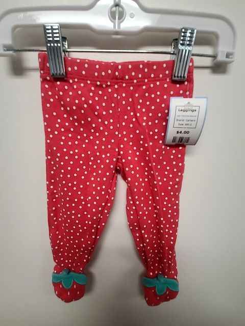 Pink/White Polka Dot Carters Leggings, 6M G