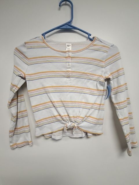 White/Colorful Striped OshKosh Longsleeve Shirt, 8 G