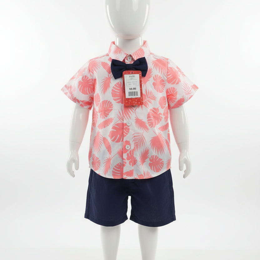 White/Pink/Navy Boutique Outfit, 18M B