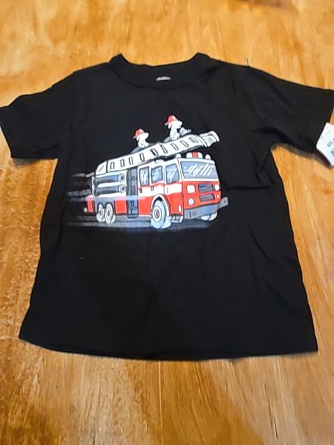 Black Firetruck Childrens Place Shirt, 3T B