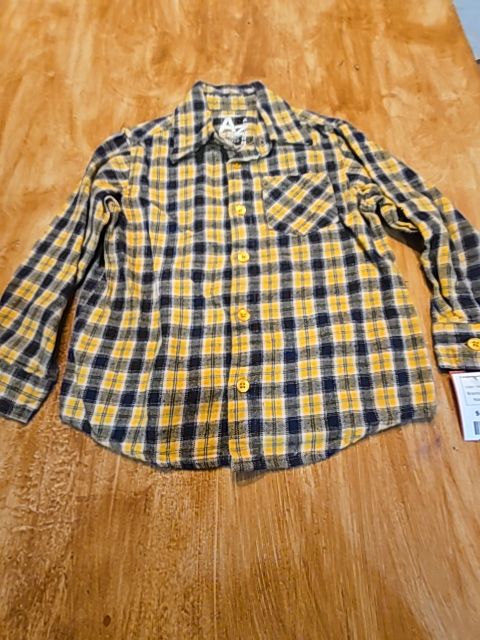 Navy/Yellow Arizona Longsleeve Button Up, 5T B