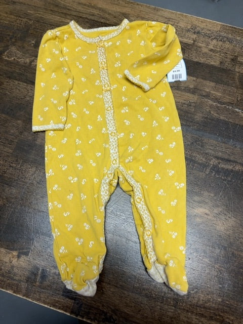 Yellow/White Flower Carters Sleeper, 9M G