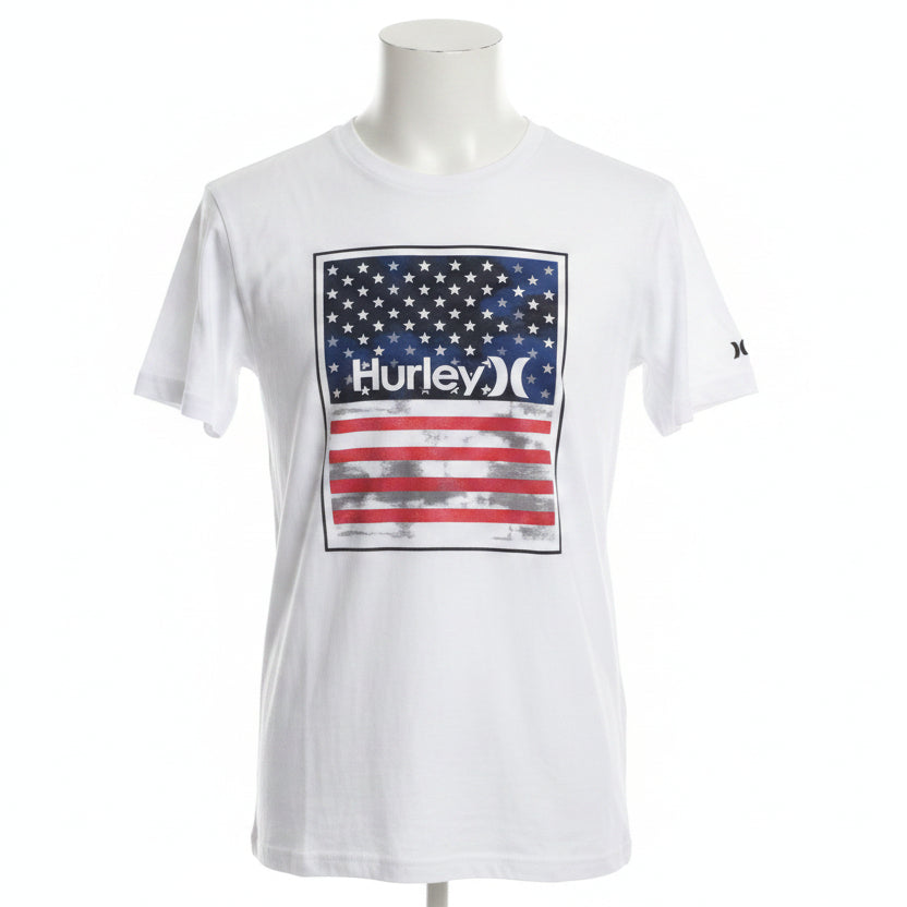 White/American Flag Hurley Shirt, 10 B