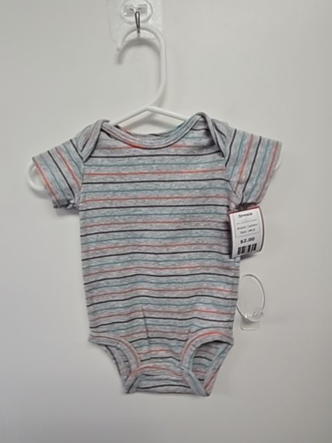 Grey/Colorful Striped Carters Onesie, 3M B