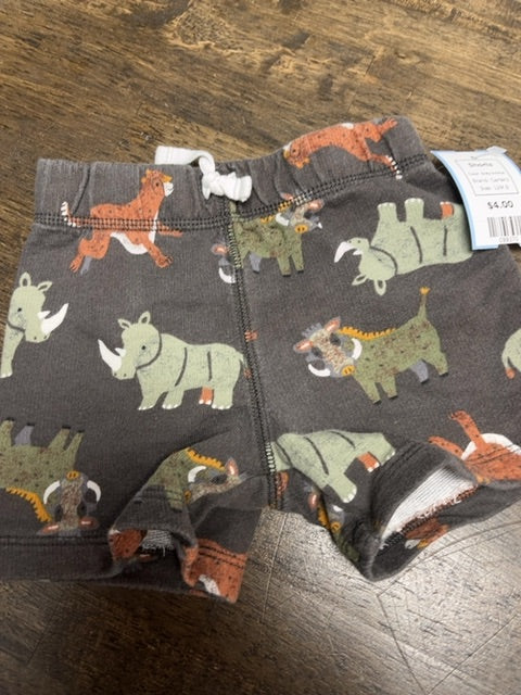 Grey Animal Carters Shorts, 12M B