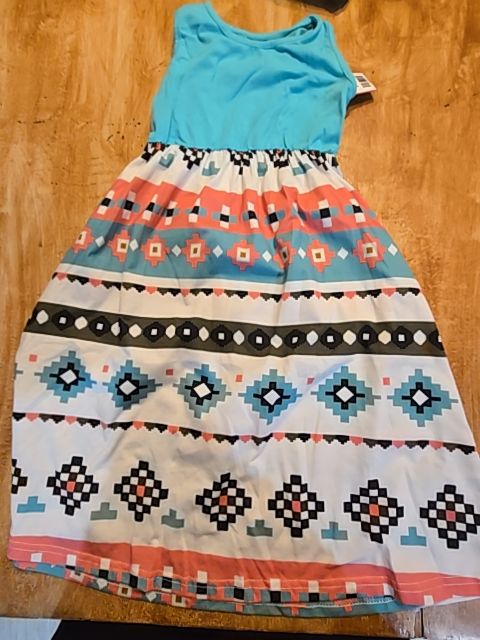 Blue/White/Pink/Green Pat Pat Dress, 3T G
