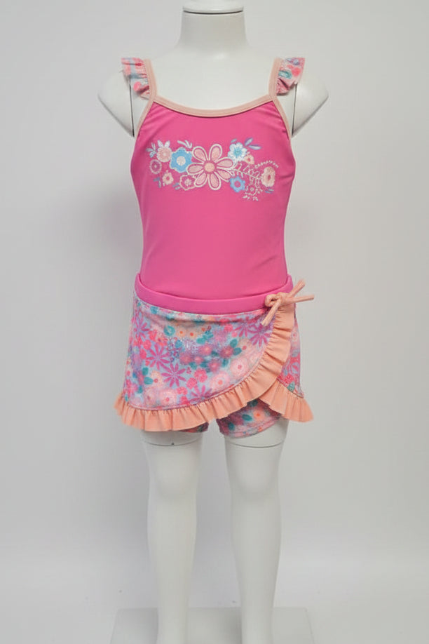Pink/Orange Zeroxposur Swim Suit (3pc), 5T G