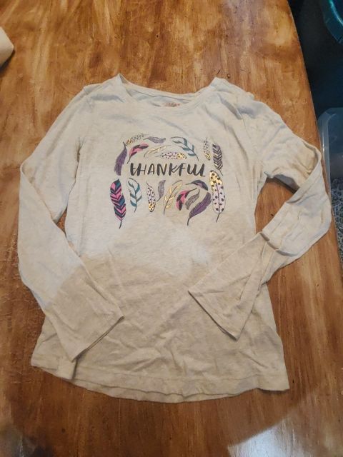 Grey Thankful Cat & Jack Longsleeve Shirt, 10 G