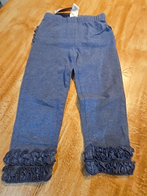 Navy Ruffle Butts Leggings, 2T G