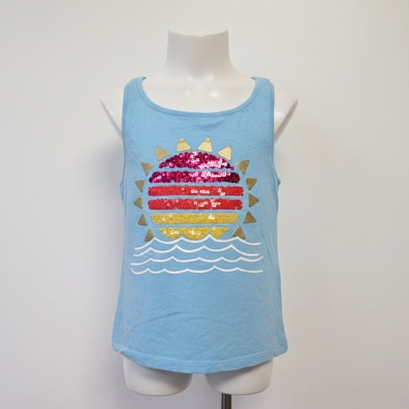 Blue/Colorful Sequin Sun Crazy 8 Tank Top, 14 G