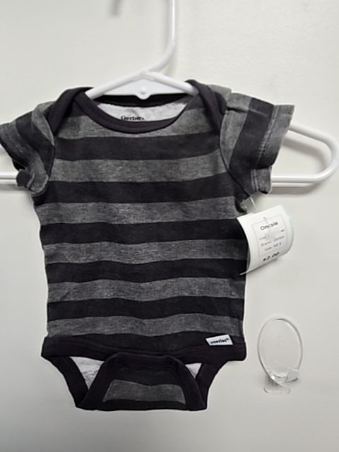 Grey Striped Gerber Onesie, NB B