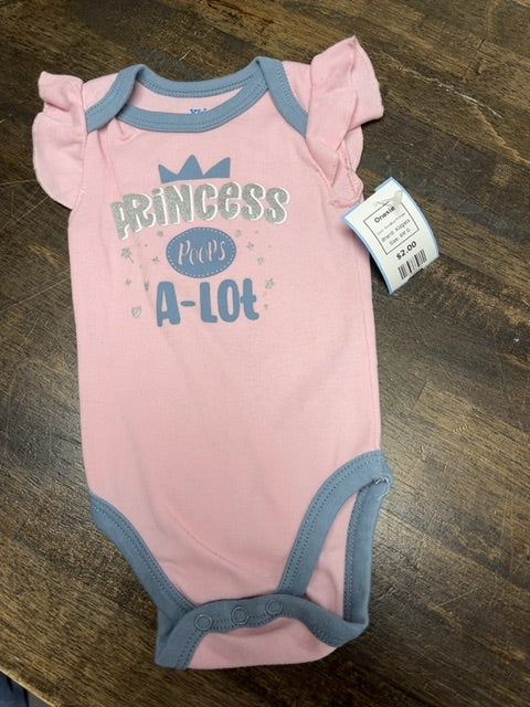 Pink/Blue Princess Kidgets Onesie, 6M G