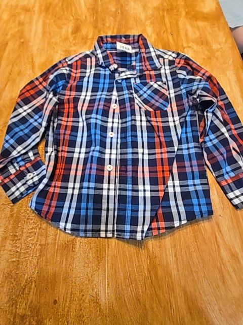 Red/White/Blue Healthtex Longsleeve Button Up, 5T B