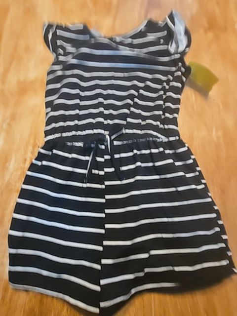 Black/White Striped Btween Short Romper, 6 G