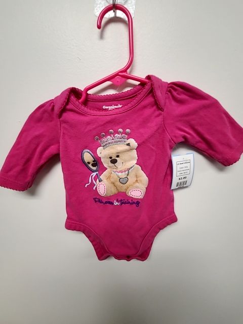 Pink Garanimals LS Bear Onesie, NB G