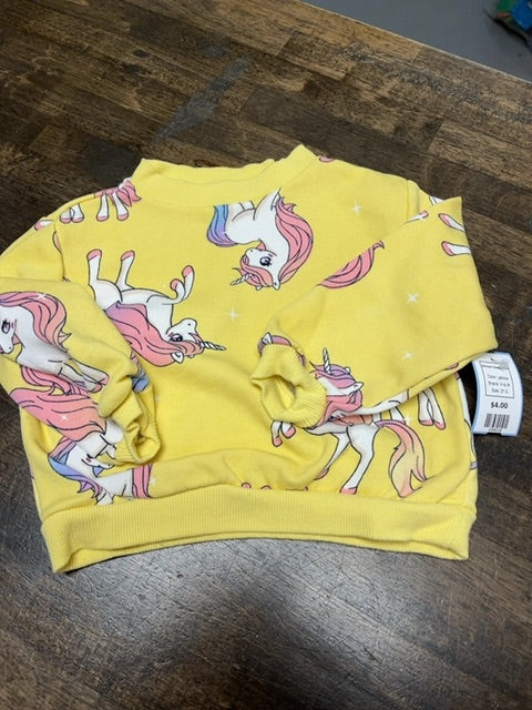 yellow H & M Unicorn Sweatshirt, 2T G