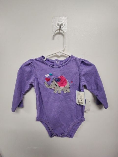 Purple Elephant Jumping Bean Longsleeve Onesie, 9M G