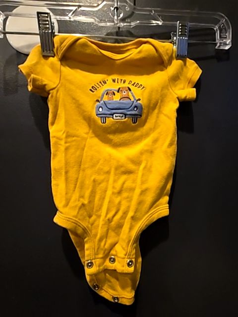 Yellow Carters Onesie rollin with daddy, 3M B