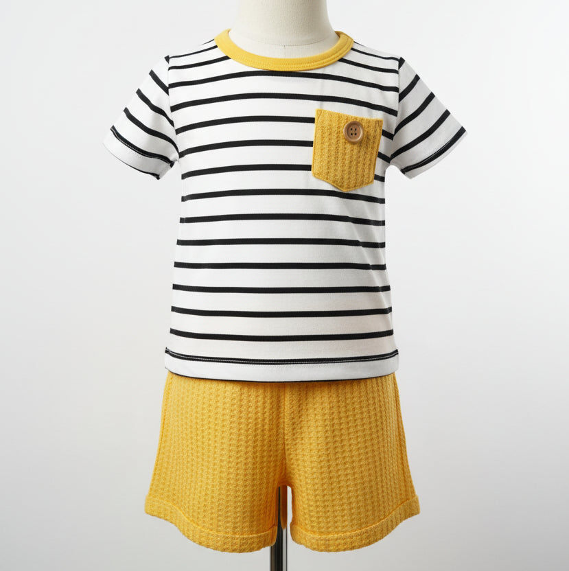 White/Black/Yellow Patpat Outfit, 18M B