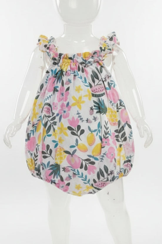 White/Colorful Fruit/Flower Tommy Bahama Bubble Romper, 3M G