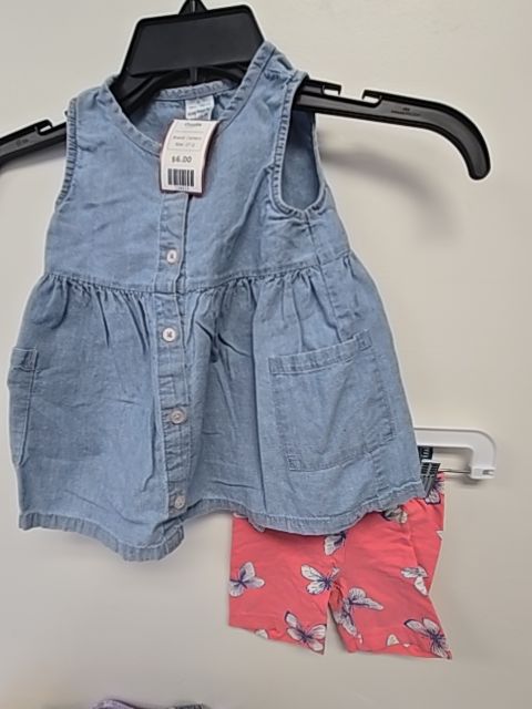 Denim/Pink Butterfly Carters Outfit, 2T G