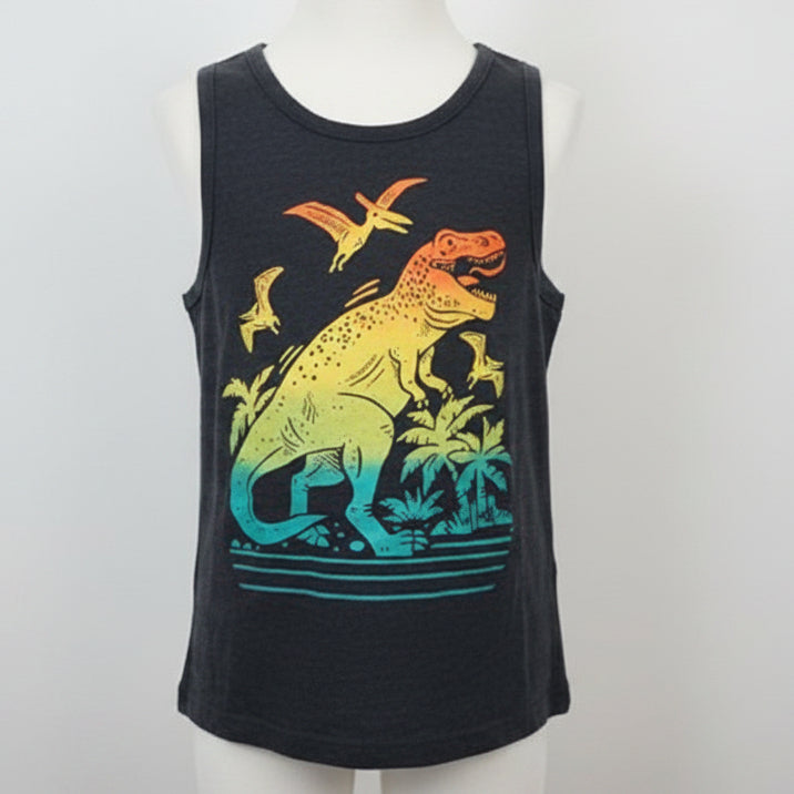 Grey/Colorful Dino Jumping Bean Tank Top, 5T B