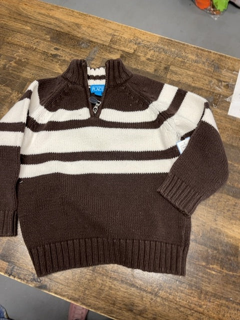 Brown/White Childrens Place Sweater, 4T B
