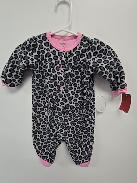 Grey/Pink/Black Cheetah Carters Pant One Piece, 3M G