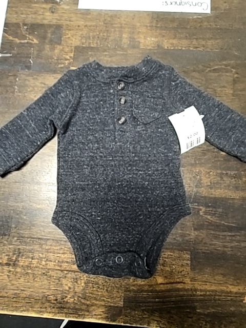 Grey Carters Longsleeve Onesie, 3M B