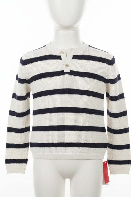 Cream/Navy Striped H&M Longsleeve Shirt, 6 B