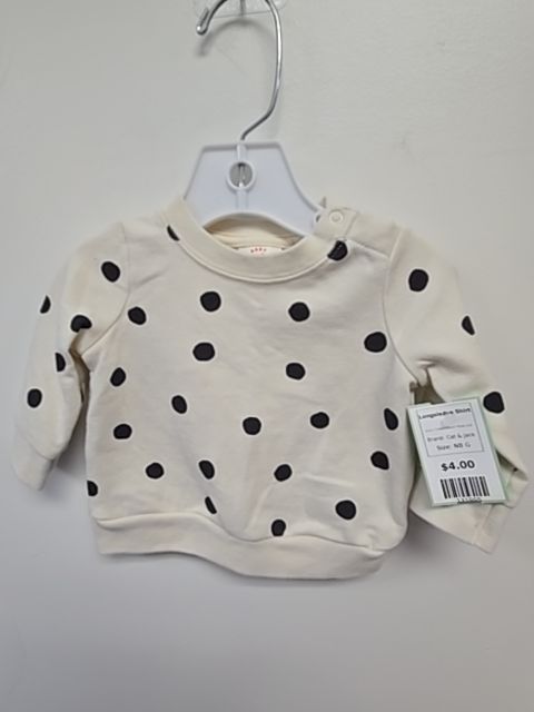 Cream/Black Polka Dot Cat & Jack Longsleeve Shirt, NB G
