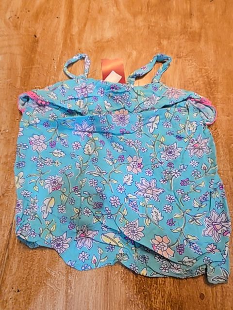 Blue/Pink Flowers OshKosh Tank Top, 6 G