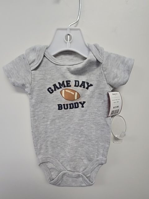 Grey Football Game Day Baby Gear Onesie, 3M B