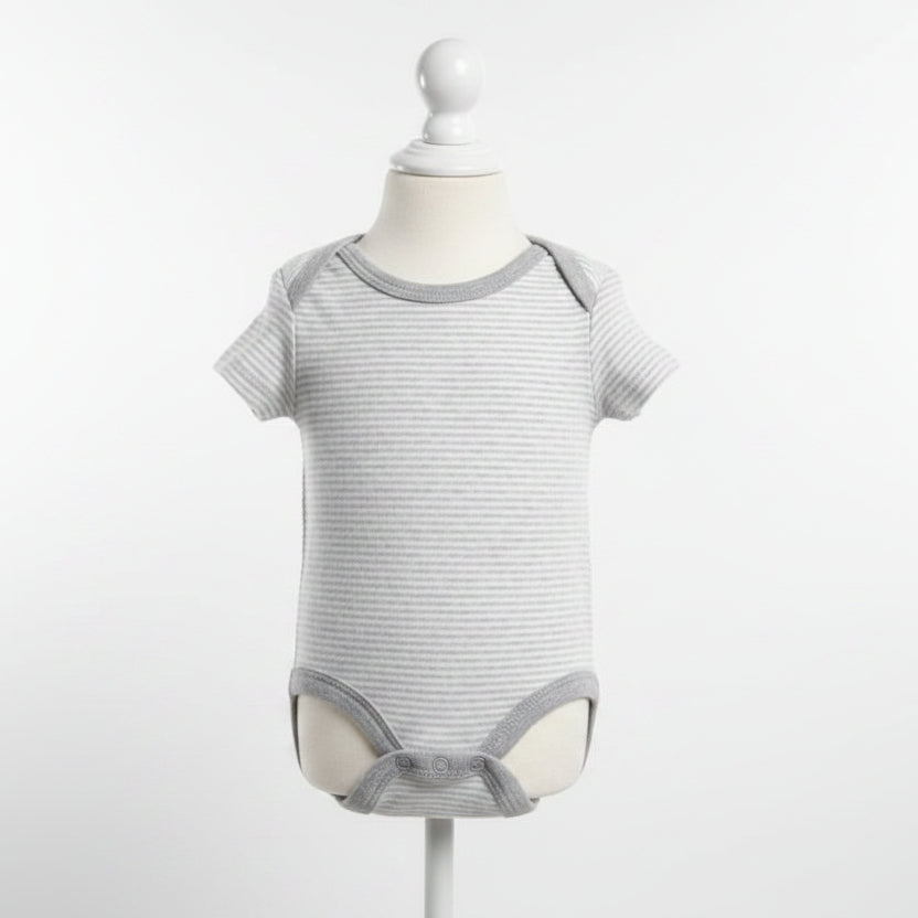 Grey/White Striped Sterling Baby Onesie, 6M G