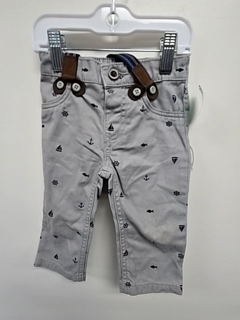 Grey/Navy Carters Suspender Pants, 12M B