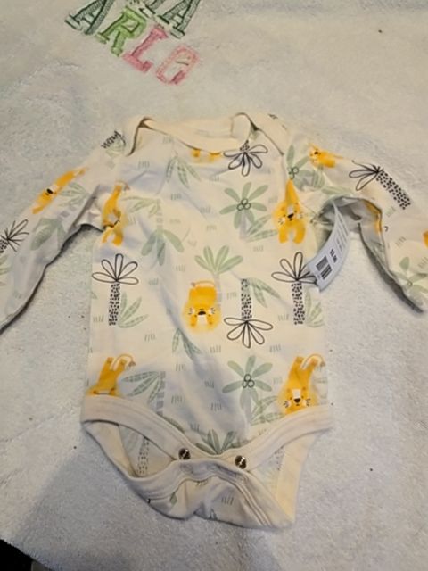 Yellow/Cream Sterling Baby Tiger Onesie, 3M B