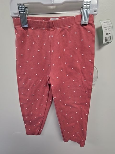 Pink/White Polka Dot Carters Leggings, 18M G