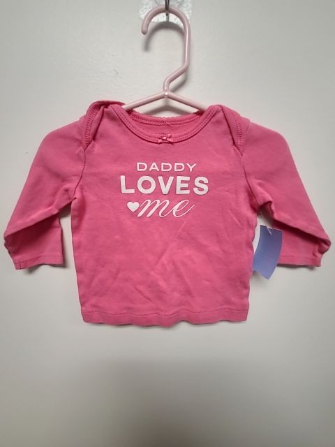 Pink Daddy Loves Me Carters Longsleeve Shirt, 6M G
