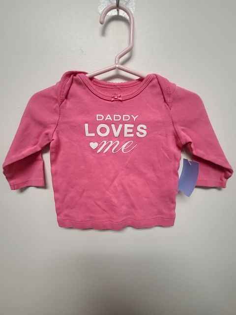 Pink Daddy Loves Me Carters Longsleeve Shirt, 6M G