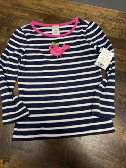 blue stripe Gymboree Long Sleeve Bird Shirt, 4T G
