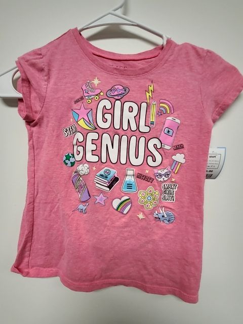 Pink Girl Genius Childrens Place Shirt, 5T G