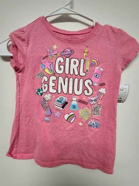 Pink Girl Genius Childrens Place Shirt, 5T G