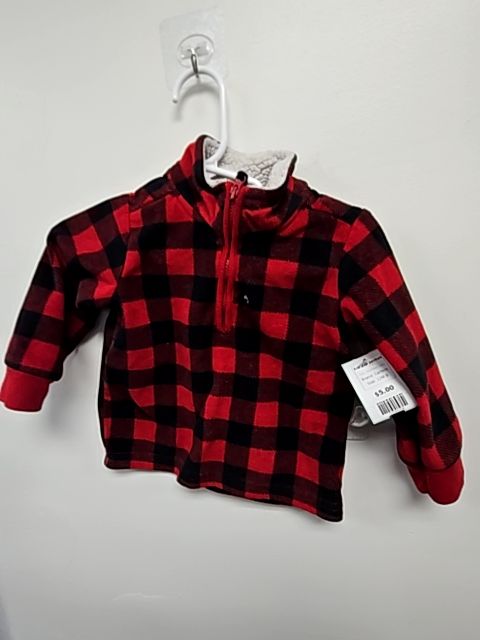 Red/Black Plaid Carters 1/4 Zip Jacket, 12M B