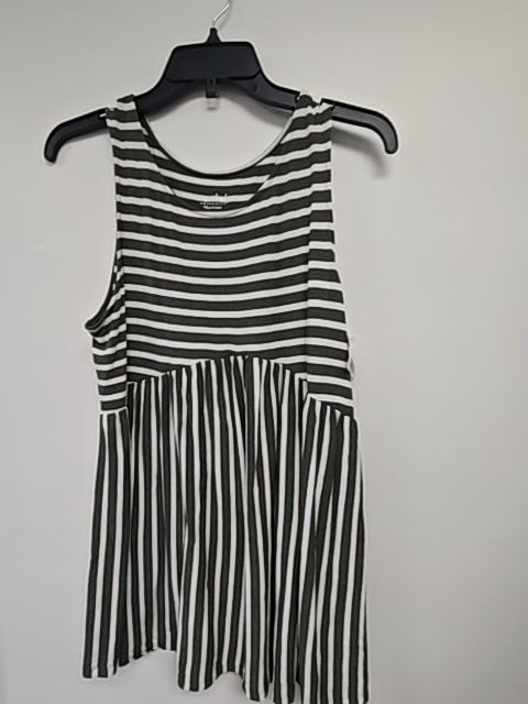 Green/White Striped Isabel Maternity Tank Top, Small