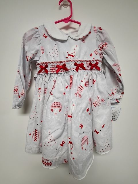 Grey Christmas Bonnie Baby Dress, 2T G