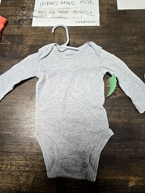 Grey Carters Longsleeve Onesie, 3M B