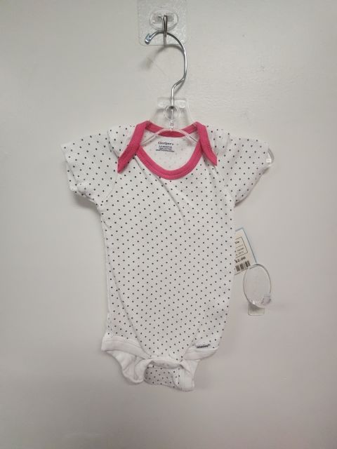 White/Navy Polka Dot Gerber Onesie, 3M G