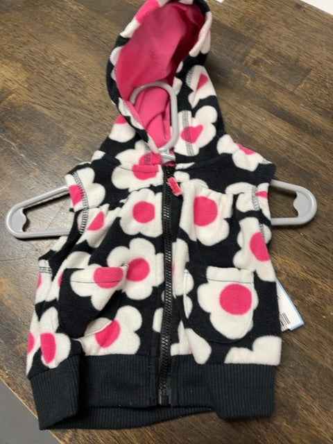 Black/Pink/White Flower Carters Vest, 3M G